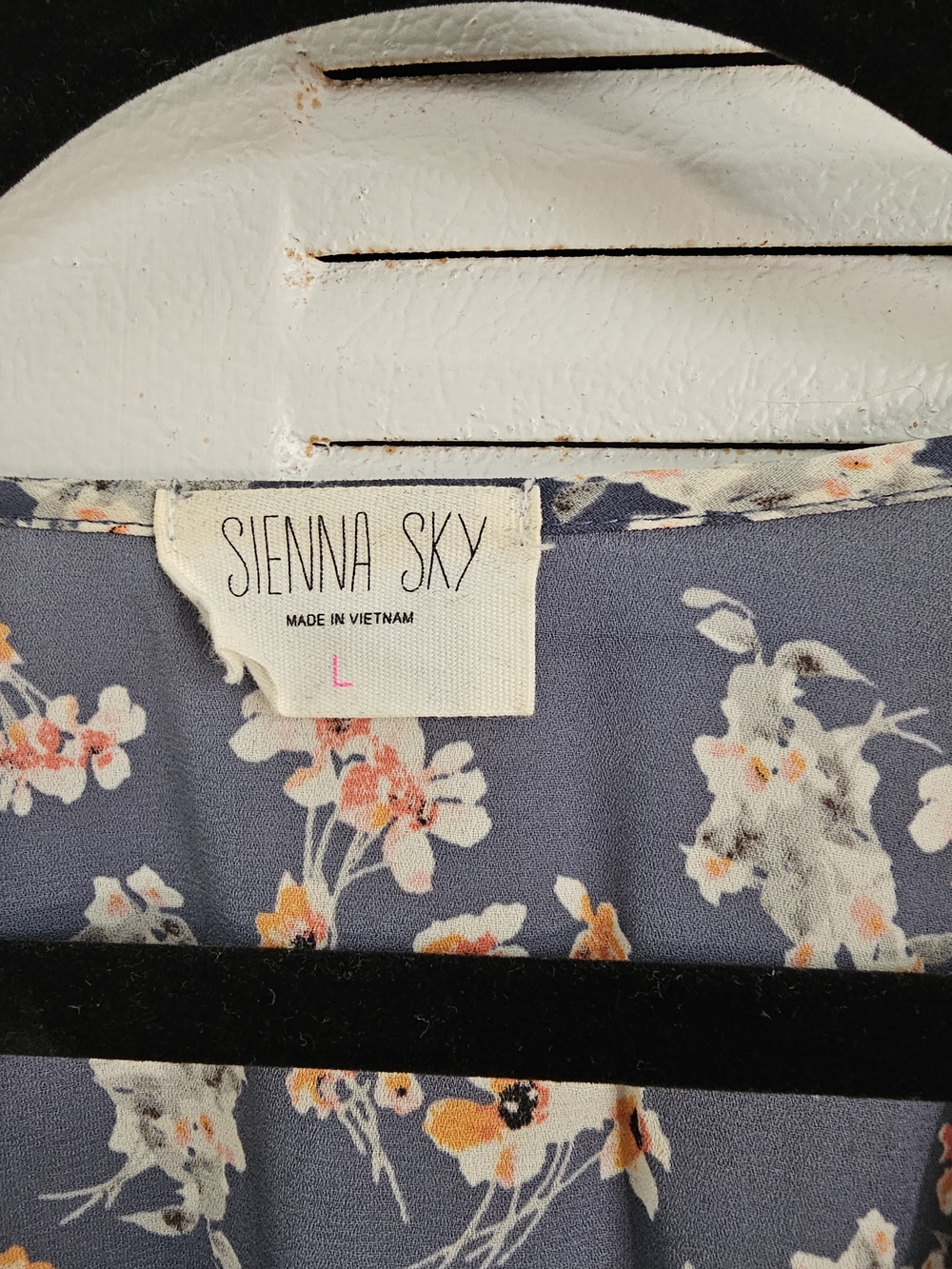 Sienna Sky Navy Floral V-Neck Peplum Blouse - Picture 2 of 4